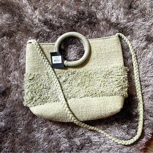 Nanette Lepore green beach woven bag